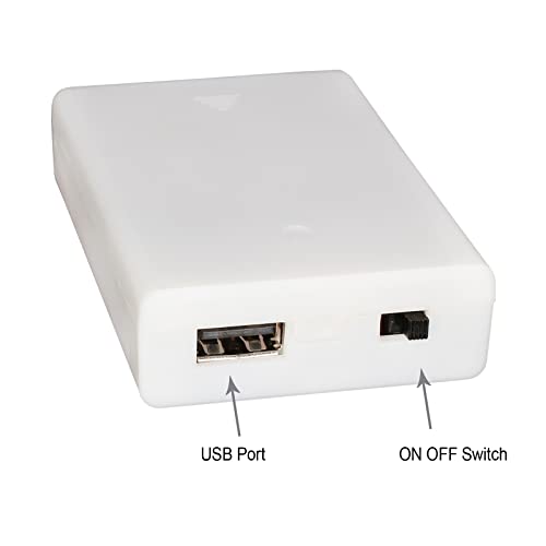 OPSFALCON 3 AA Battery Holder, 3 AA Battery Case Box Holder, 3 x 1.5V AA Battery Holder Case Box with On/Off Switch and Cover, with USB Port, White, 4.5V 5V, 2-Pack (3AA-White-2PCS) - size: 3AA-White-2Pack