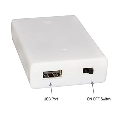 OPSFALCON 3 AA Battery Holder, 3 AA Battery Case Box Holder, 3 x 1.5V AA Battery Holder Case Box with On/Off Switch and Cover, with USB Port, White, 4.5V 5V, 2-Pack (3AA-White-2PCS) - size: 3AA-White-2Pack