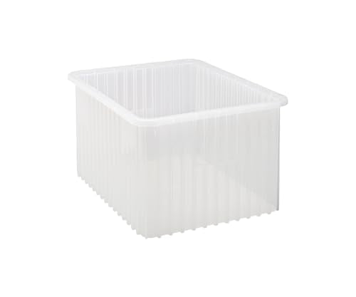 QUANTUM STORAGE SYSTEMS DG93120 Dividable Grid Storage Container, Heavy-Duty Stackable Plastic Parts Bin for Warehouse, Assembly & Industrial Organization, 22-1/2" x 17-1/2" x 12", Clear, 3-Pack - color: Clear
