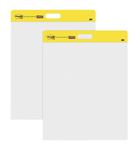 3M Post-it Easel Pad, 20 x 23 in, White, 2 Pack, Command Strips included
