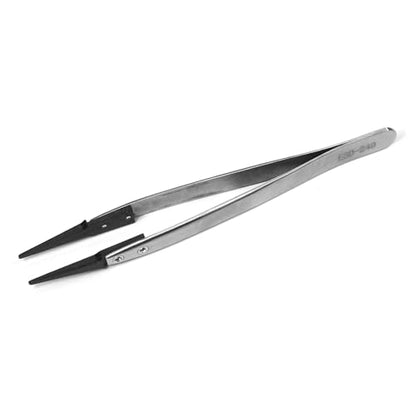Utoolmart ESD-249 Precision Anti-Static Carbon Fiber Tweezers Stainless Steel Tweezers for Craft Jewelry Electronics 1 pcs - color: 1pcs, size: ESD-249