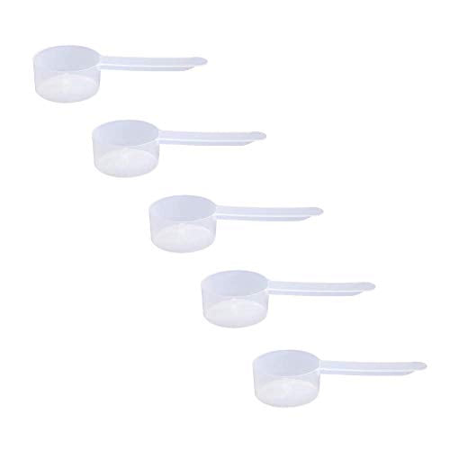 Plastic Measuring Scoop, 1.5 Tablespoon (23 cc | 23 mL) Long Handle Spoons for Powders, Granules, Coffee, Pet Food, Baking Supplies, Protein and Other Dry Goods, BPA Free (Set of 5) - size: 23 cc | 1.5 tablespoon | 23 mL