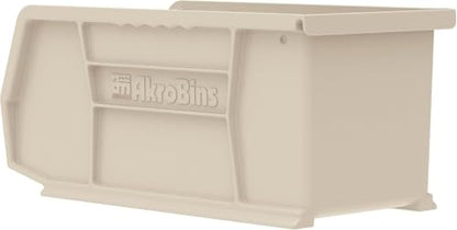 Akro-Mils 30230 AkroBins Plastic Hanging Stackable Storage Organizer Bin, 11-Inch x 5-Inch x 5-Inch, Stone, 12-Pack - color: Stone