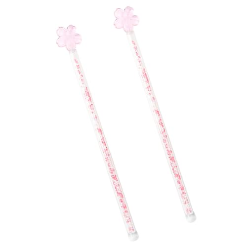 Luxshiny 2-pack Glass Stirring Sticks Flower Design 7.28 inch Beverage Mixing Rods Reusable Drink Stirrers for Coffee Tea Juice Milk Tea Cocktails Bar and Home Use