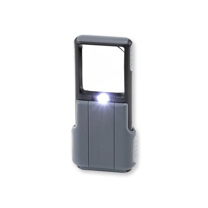 Carson MiniBrite LED Lighted Slide-Out Aspheric Magnifier with Protective Sleeve (PO-55), 5X, Gray - size: Single Pack