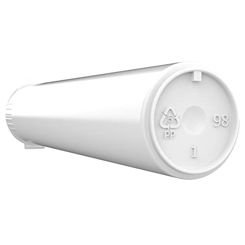 92mm CR Plastic Packaging Pop Top Tubes - Child Resistant Travel Holder Vial Containers - 700 qty (White) - color: White