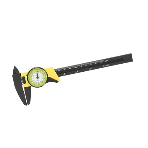ZJchao Plastic dial Caliper, Plastic DIAL Vernier Caliper Ruler Measure Tool Professional for Measurements (Yellow (Imperial))