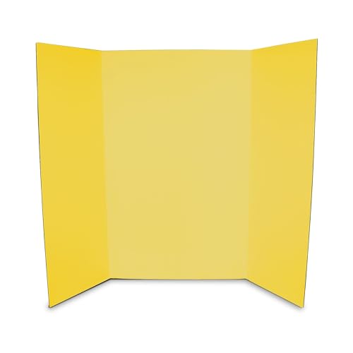 Flipside Products 36” x 48” Project Boards for Presentations, Science Fair, School Projects, Event Displays and Trifold Picture Board, Proudly Made in USA - Yellow - 24 Pack - color: Yellow, size: 24 Pack
