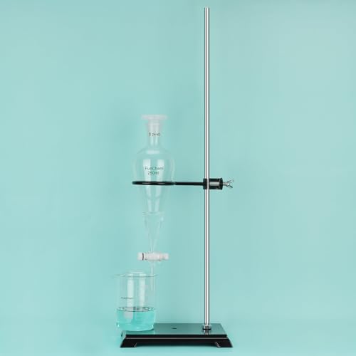 FunChem Heavy-Duty Lab Stand with Electroplated Steel Rod & Cast Iron Base, Stable Support for Laboratory Equipment