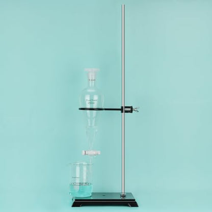 FunChem Heavy-Duty Lab Stand with Electroplated Steel Rod & Cast Iron Base, Stable Support for Laboratory Equipment