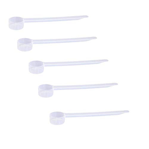 5cc Long Handle Measuring Scoop (1 Teaspoon / 5mL) - Heavy-Duty Plastic Spoon for Powders, Pre-Workout, Supplements, and Spices, 5-Pack - size: 5 cc | 1 teaspoon | 5 mL