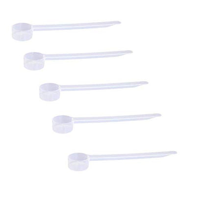 5cc Long Handle Measuring Scoop (1 Teaspoon / 5mL) - Heavy-Duty Plastic Spoon for Powders, Pre-Workout, Supplements, and Spices, 5-Pack - size: 5 cc | 1 teaspoon | 5 mL