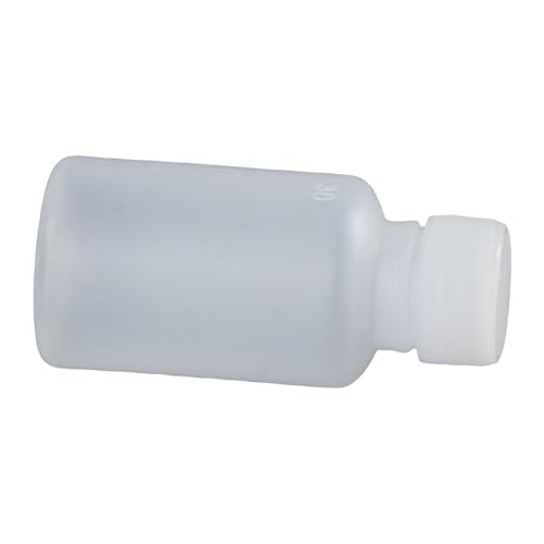 FEIYING 50pcs 30ml 1OZ Plastic Travel Empty Small Mouth Graduated Lab Chemical Container Reagent Bottle, Sample Bottles Sealing Bottles Liquid Medicine Bottles with Caps
