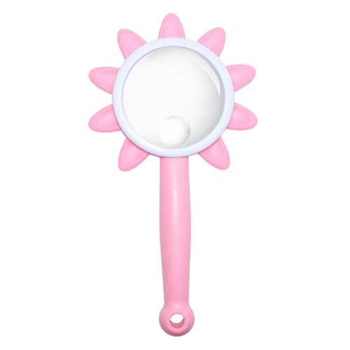 Rongon 10X Kids Magnifying Glass Handheld Magnifier for Children (Pink) - color: Pink