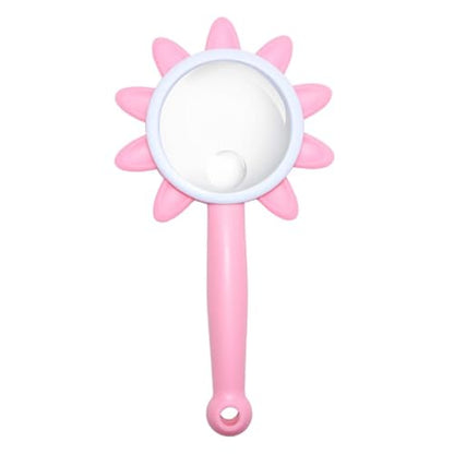 Rongon 10X Kids Magnifying Glass Handheld Magnifier for Children (Pink) - color: Pink