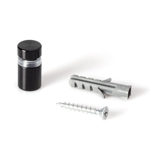 OUTWATER Sign Standoff 1/2" Diameter x 1/2" Barrel Length Black Aluminum Eco Series Easy Fasten Standoff Pack of 2 - size: 2 Piece Pack