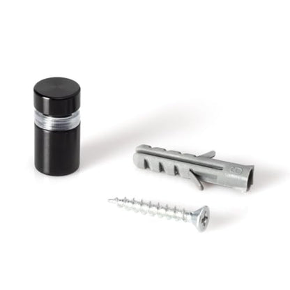 OUTWATER Sign Standoff 1/2" Diameter x 1/2" Barrel Length Black Aluminum Eco Series Easy Fasten Standoff Pack of 20 - size: 20 Piece Pack