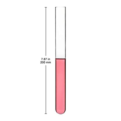 XCD Borosilicate Glass Test Tubes, 20 mm O.D. x 200 mm Length, Cylindrical Bottom and Flared Top Lip for Lab Heating and Reactions, 20-Pack - size: 20x200 mm
