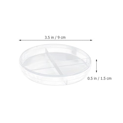 PartyKindom 10 Pack Transparent Petri Dish Four Compartments Cell Culture Dishes 3.54 X 3.54 X 0.59 in Scientific Teaching Aid for Biology Microbiology Lab Experiments