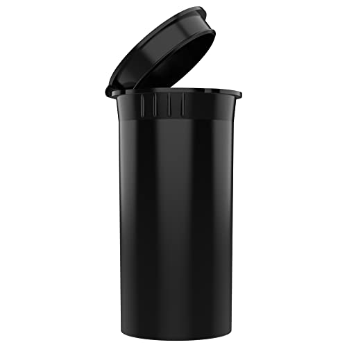 Dragon Chewer 13 Dram CR Plastic Packaging Pop Top Containers - Child Resistant Travel Holder Vial Bottles - 315 qty (Black) - color: Black