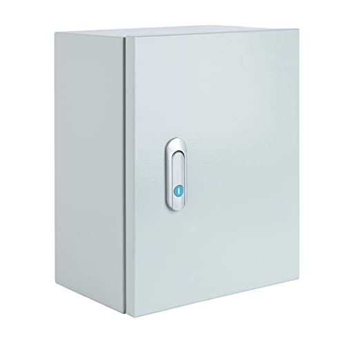 Steel Electrical Junction Box, Indoor&Outdoor Electrical Enclosure Box, Wall Mounted Waterproof&Dustproof Metal Box, Universal Electric Equipment Enclosure Box with Safety Locks and Mounting Plates - size: 16"×12"×10"