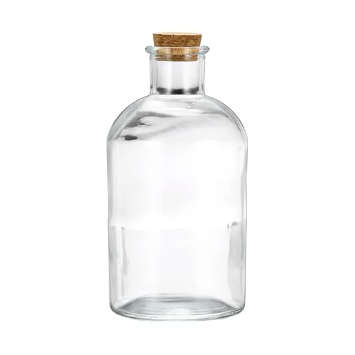 PATIKIL 1000ml Glass Reagent Bottle with Wood Stopper, Narrow Mouth 33.8oz - size: 33.8 Ounces