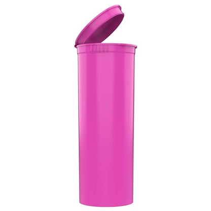 Dragon Chewer 60 Dram CR Plastic Packaging Pop Top Containers - Child Resistant Travel Holder Vial Bottles - 75 qty (Pink) - color: Pink