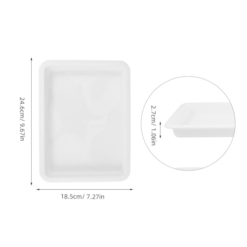 Lurrose Lab Trays Plastic, 4 Pack Acid and Alkali Resistant Chemical Reagent Containment Pan, Leak-Proof Lab Storage Basin for Classroom Science Experiments, 9.7 x 7.3 Inch
