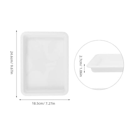 Lurrose Lab Trays Plastic, 4 Pack Acid and Alkali Resistant Chemical Reagent Containment Pan, Leak-Proof Lab Storage Basin for Classroom Science Experiments, 9.7 x 7.3 Inch