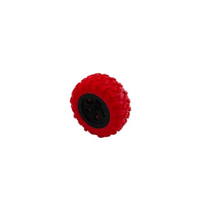 10PCS Toy Wheel Model Car Rubber Tire Wheel with 5PCS Shaft Round Rod Axles for RC Car Truck Robot DIY Model Building Parts (2x33mm Red) - style: 2x33mm Red