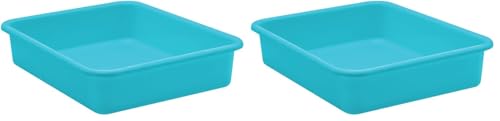 Teacher Created Resources® Teal Large Plastic Letter Tray (Pack of 2) - size: 14" x 11.5" x 3" (Pack of 2)