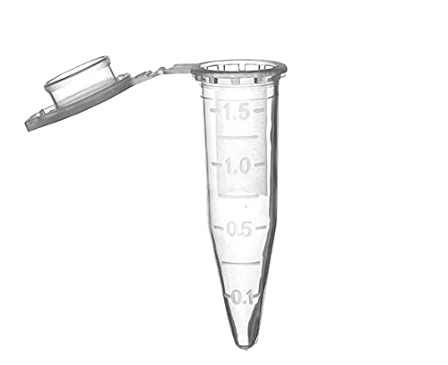 MUHWA 500 PCS Polypropylene Graduated Microcentrifuge Tubes with Snap Cap, 1.5ML Micro Test Tubes Clear Conical Microtube Sample Vial for Laboratory (Clear) - color: Clear