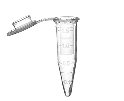 MUHWA 500 PCS Polypropylene Graduated Microcentrifuge Tubes with Snap Cap, 1.5ML Micro Test Tubes Clear Conical Microtube Sample Vial for Laboratory (Clear) - color: Clear