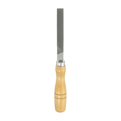 HARFINGTON Flat Coarse Cut File 4" Double Cut Teeth High Carbon Steel Hand Rasp File with Wood Handle for Metal Wood Deburring Removing - size: 4", style: Coarse