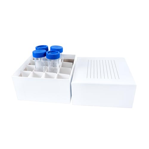 16-Place Cryo Boxes, 3 Inch Height, for 50ml Tubes, Pack of 5 - size: 16-well