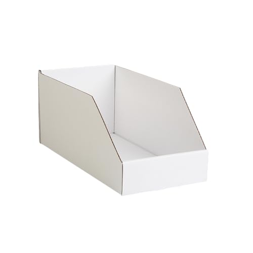 Hudson Exchange 6x12x5.5" (25 Pack) Corrugated Parts Bin Box For Storage & Organization, White - color: White, size: 25 Pack