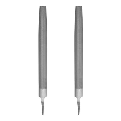 HARFINGTON 2pcs 14" Half Round Medium Cut File Double Cut Teeth Medium Metal File High Carbon Steel T12 without Handle for Metal Wood Tool Sharpener, Gray - size: 14"