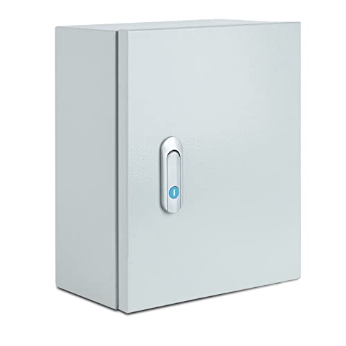 Steel Electrical Junction Box, Indoor&Outdoor Electrical Enclosure Box, Wall Mounted Waterproof&Dustproof Metal Box, Universal Electric Equipment Enclosure Box with Safety Locks and Mounting Plates - size: 16"×12"×6"