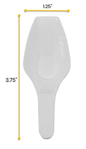 EISCO 12PK Scoops, 10ml (0.3oz) - Polypropylene Plastic - Flat Bottom - Excellent for Measuring & Weighing - Autoclavable