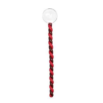 Glass Spoons for Coffee Small Fancy Teaspoons 6.7 inch Glass Stirring Spoon Rod Heat Resistant Coffee Stirrers Ice Tea Spoon Glass Mixing Spoon for Tea SugarHome Bar Party (Red Brown) - color: Red Brown