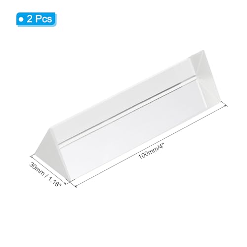 PATIKIL 100mm/4 Inch Triangular Prism, 2 Pack Glass Optical Crystal Rainbow Prism for Photography Physics Teaching Lights Photo, Clear - size: 100mm/4 Inch