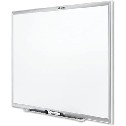 Quartet Dry Erase White Board 36"W x 24"H Non-Magnetic Whiteboard, Total Erase, Silver Aluminum Frame (S533) - color: Silver, size: 36"W x 24"H