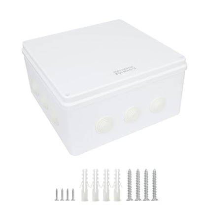 LeMotech Junction Box, ABS Plastic IP65 Waterproof and Dustproof, Universal Electrical Enclosure, Outdoor and Indoor Project Box 11.8X 11.8X 5.9 inch (300 x 300 x 150 mm) - size: 11.8" x 11.8" x 5.9" (1pc)