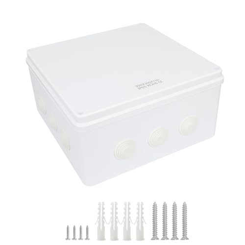 LeMotech Junction Box, ABS Plastic IP65 Waterproof and Dustproof, Universal Electrical Enclosure, Outdoor and Indoor Project Box 11.8X 11.8X 5.9 inch (300 x 300 x 150 mm) - size: 11.8" x 11.8" x 5.9" (1pc)