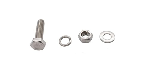 10-Pack M6 x 35mm Hexagon Screws Hex Bolts with M6 Hex Nuts M6 Flat Washers/Spring Lock Washers Set, 304/18-8, Plain Finish - size: M6 x 35mm 40pcs