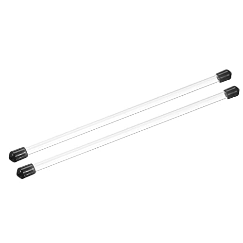 PATIKIL Clear Rigid Tube Round Plastic Tubing with Black Rubber Caps Polycarbonate Water Pipe, 305mm/ 12 Inch Length, 5mmx6mm/0.2"x0.23", 2 Set - color: Black,Clear, size: 0.2"x0.23"
