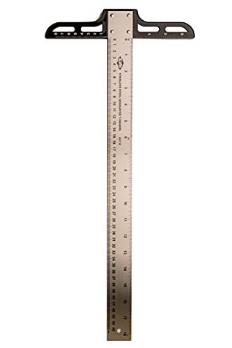 ALVIN AST18 Stainless Steel Graduated T-Square with 1.5 Inch Blade, Drawing and Design Tool, Great for Carpentry, Drafting, Architecture, Engineering, and AST 18 Inches - size: 18", style: Graduated