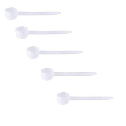 10cc Long Handle Measuring Scoop (2 Teaspoon / 10mL) - Heavy-Duty Plastic Spoon for Powders, Pre-Workout, Supplements, and Spices, 5-Pack - size: 10 cc | 2 teaspoon | 10 mL