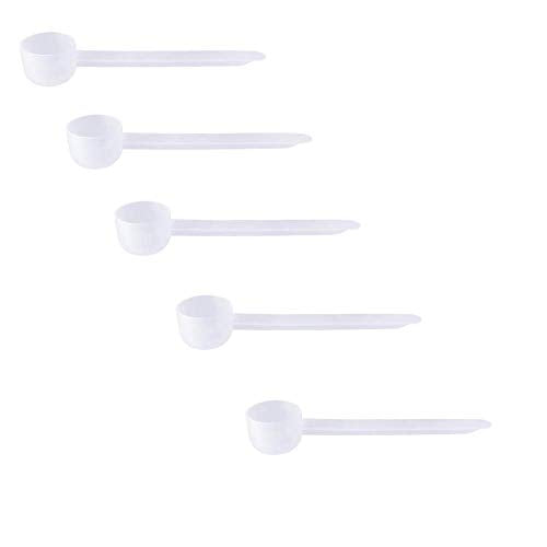 10cc Long Handle Measuring Scoop (2 Teaspoon / 10mL) - Heavy-Duty Plastic Spoon for Powders, Pre-Workout, Supplements, and Spices, 5-Pack - size: 10 cc | 2 teaspoon | 10 mL