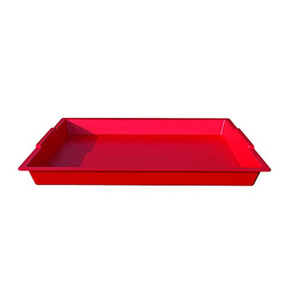 Deflecto Finger Paint Tray for Kids, Plastic Container, Red, 16” x 1.8” x 12”, 6 Count - color: Red